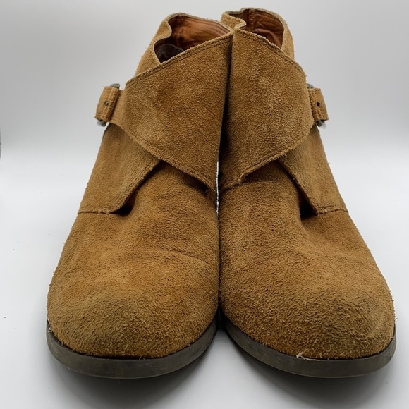 LUCKY Brand Sumarah Brown Suede Wedge Shoes Booties Size 9.5 - Picture 3 of 10